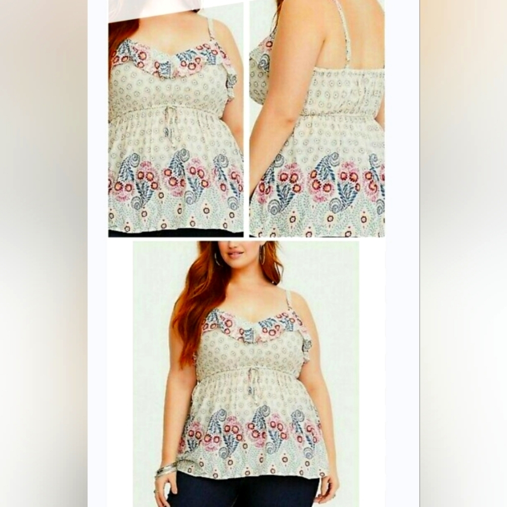 Women's Torrid ruffled vintage cami. Size 2